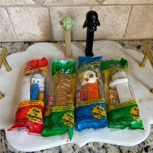 NEW 6 Vintage Star Wars PEZ dispensers Darth Vadar Yoda Luke Skywalker, R2D2,